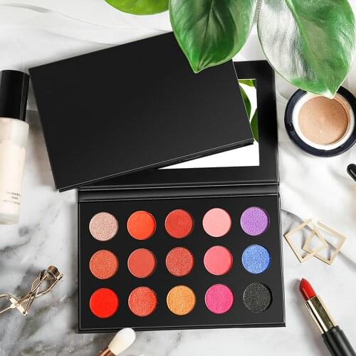 Sequins Matte Wet Powder Eyeshadow Power Palette Black Packaging Shimmer Lasting Makeup Pigment Private Label