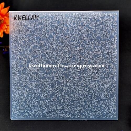 Larger Size Flowers Plastic Embossing Folder For Scrapbook DIY Album Card Tool Plastic Template 19.7x19.7cm KW7110827