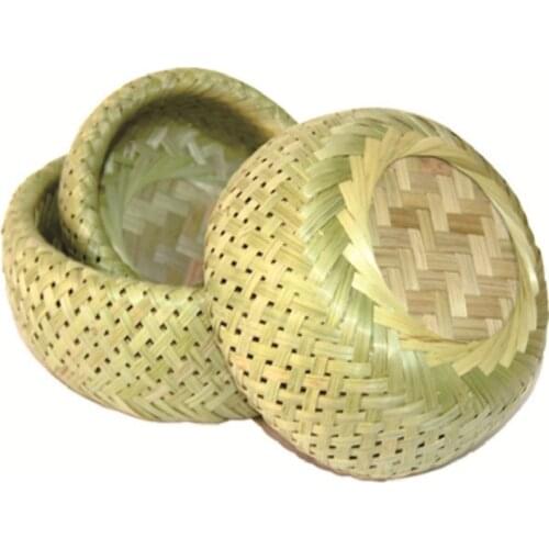 Hand woven double layer birds nest three piece fruit basket egg basket Snack plate Ornaments Bamboo products snacks plates