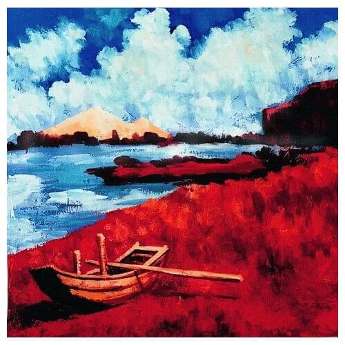 Professional Scenic Hand Paint Muslin backdrops FSE26, 10ft x 10ft Hand Painted Photography Background