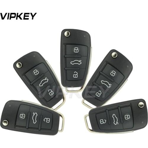 Remotekey 5pcs 8P0837220D Flip remote key 8P0 837 220 D for Audi A3 TT 2006 - 2013 3 button 433 mhz HU66 blade with ID48 chip