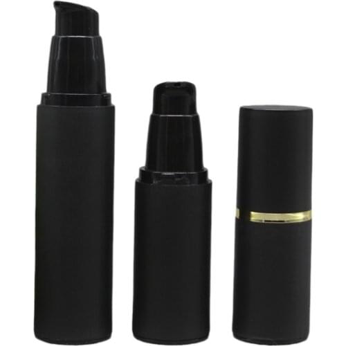 20ml 30ml 40ml 50ml Empty all black frosted airless lotion pump bottle PP airless pump black Cosmetic airless refillable bottle