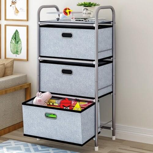 Storage Cabinet with 3 Non Woven Drawers Organizer Tower Unit for Bedroom Closets Office Hallway Entryway Removable Fabric Bins