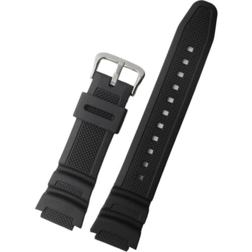Sports Silicone Strap For Casio AE-1000w AQ-S810W W-S200H SGW-400H Rubber Watchband Pin Buckle Strap Watch Wrist Bracelet Black