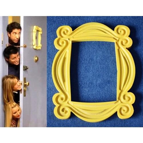 TV Series Friends Wood Frame Handmade Yellow Mon Door Peephole Image Picture Photo Frames Home Decor Collection Gift