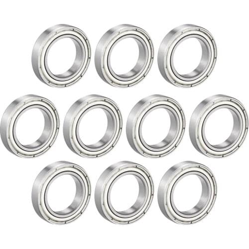 Uxcell 68 Series Deep Groove Ball Bearing, Single Shield Chrome Steel Bearings 6802Z (10Qty)
