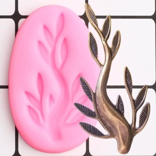 Branch Leaves Silicone Molds Twig Leaf Cupcake Baking Fondant Mold DIY Cake Decorating Tools Polymer Clay Candy Chocolate Moulds