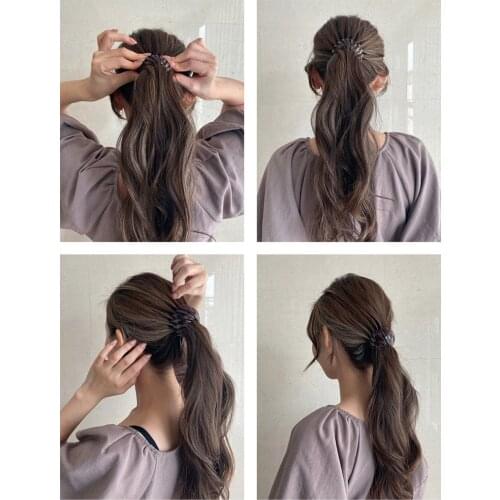 Magic hairpin telescopic shark Clip DIY simple hairpin lazy knitting tool horsetail hairpin womens headband hair accessories