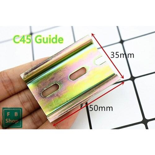 1pcs 50mm din rail C45 Guide Mounting clip Installation track fixed 35 Wiring row fixed MCB fixing seat rail