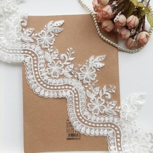 1yard /lot 14cm New Export Quality Customized Dress DIY Lace Accessory Flower Embroidered Lace X766