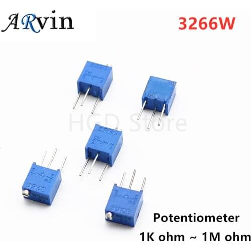 10PCS 3266W Adjustable Precision Potentiometer 1K 2K 5K 10K 20K 50K 100K 200K 500K 103 1M 3266
