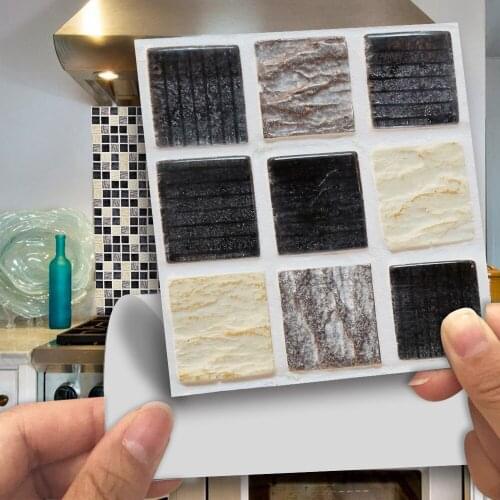 18pcs/set Removable 3D Tile Stickers Cover 0.18m*2 Self-adhesive Waterproof Kitchen Backsplash Bathroom Wall Sticker Art Decals