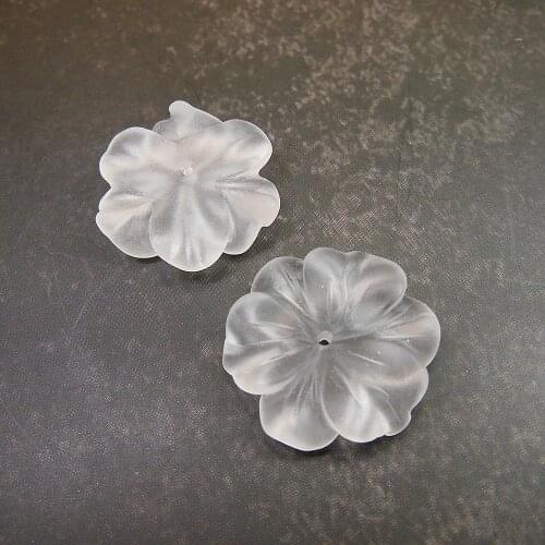 2pc Handcarved Quartz Blossoms Flower Crystal Loose Bead Components Natural Stone Beads For Jewelry Making DYL0079
