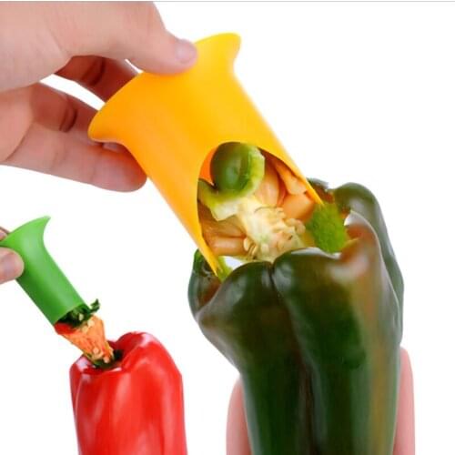 2in1 Pepper Chili Bell Jalapeno Corer Seed Remover Green Pepper Chilli Cutter Corer Slicer Fruit Peeler Kitchen Utensil Tools