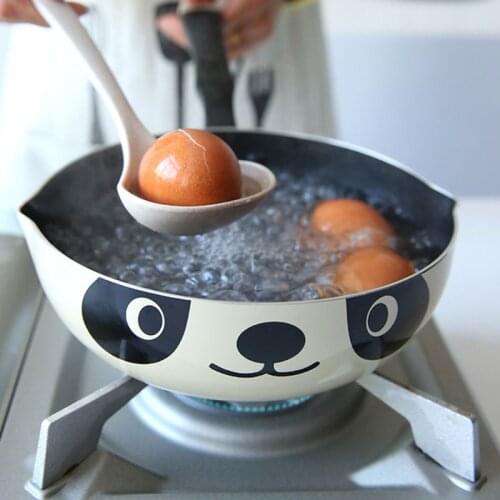20cm Japanese Style Cute Panda Printed Non-stick Frying Pan Aluminum Small Wok Dropshipping