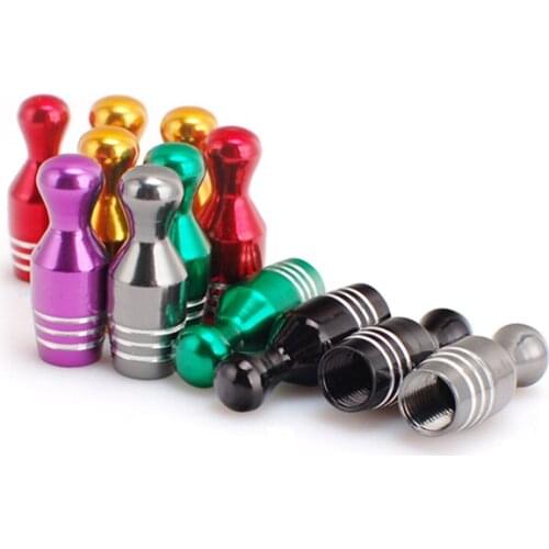 4pcs/set Bowling Pattern Car Tire Valve Caps Car Dust Proof Caps Tire Stem Air Valve Caps For Moto Bike Car Accessories