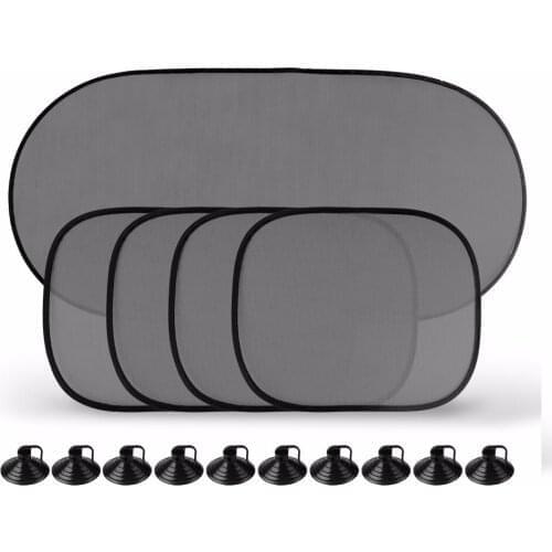 5 Pcs/Set Black Car Window Mesh Cover Windshield Rear Side Sunshade Visor Block