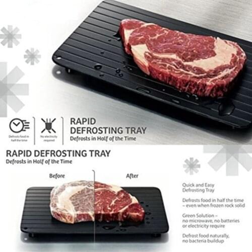 Aluminum Fast Defrosting Tray Unfreeze Food Meat Fruit Quick Defrosting Plate Thaw Board Practical Defrost Kitchen Gadget