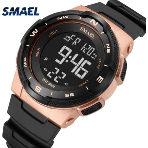 SMAEL New Fashion Casual Big Dial LED Digital Watches Mens Multifunction Waterproof Sport Military Men Watch Relogio Masculino