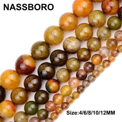 Tea Dragon Scales Beads Natural Stone Round Loose Beads Ball Jewelry Bracelet Necklace Making DIY 4/6/8/10/12MM