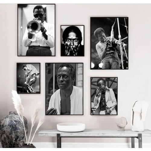 Miles Davis Jazz Star Art Poster Wall Art Decorative Canvas Modern Furniture Living Room Bedroom Decorative Wall Painting