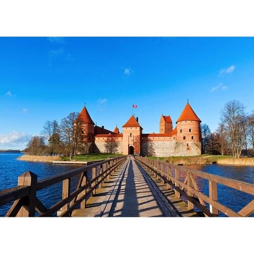 Wooden Bridge Castle River Photo Backdrop Customized Background for Wedding Children Baby Portrait Photocall Photography Props