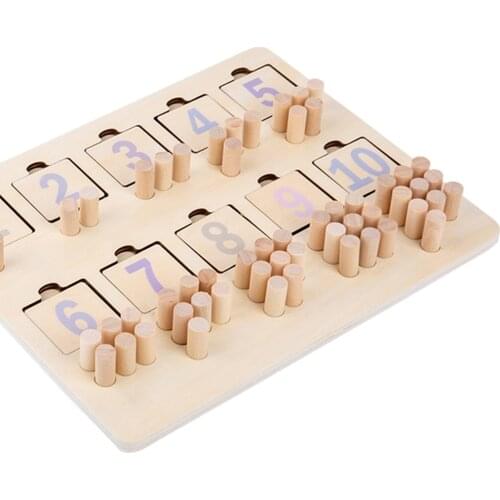 Kids Wood Montessori Math Toys Number Matching Board Festival Birthday Gift
