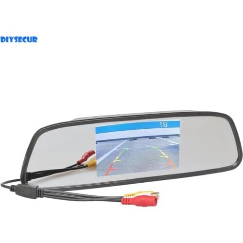 DIYSECUR 5" HD Display Rear View Mirror Monitor 2ch Video Input 800*480 Car Monitor for DVD Camera VCR