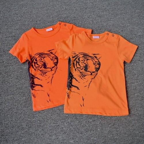 Export Trade Children Tiger Printing Handsome Short Sleeve T Pity Jacket 1-3 Year