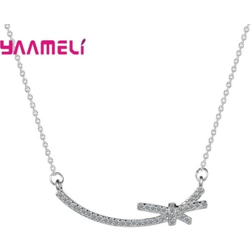 Hot Designs Pendants Necklace for Women Girls Nobel 925 Sterling Silver Bowknot Star Moon Earth Collar Chokers Gift Jewlery