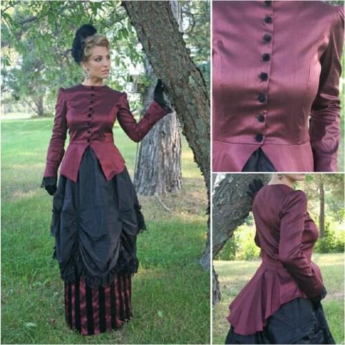 History!Customer-made Victorian dress 1860s Civil war Dress Scarlett Theater Costume Halloween Renaissance Dress V-510