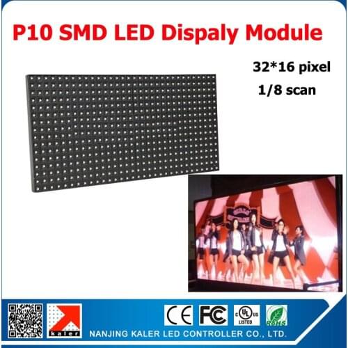 Kaler Indoor 320*160mm 32*16pixels 1/8 scan 3in1 SMD RGB P10 full color LED module for Advertising