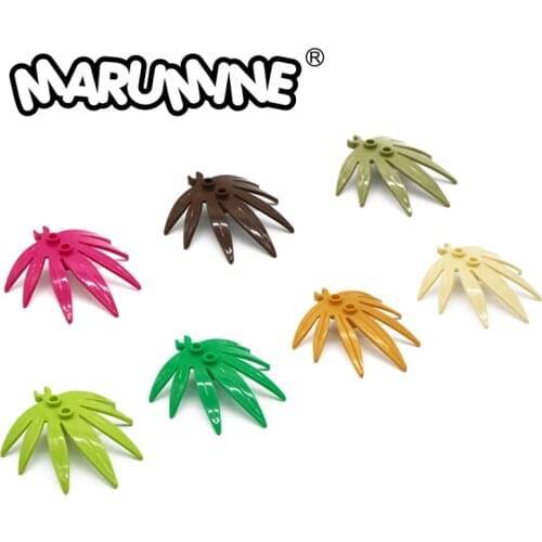 MARUMINE 50PCS Finger Leaf Compatible 30239 Flower Tree Parts City Building Classic Bricks Construction Educational Toys