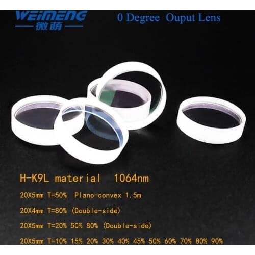 Weimeng laser reflective lens /output mirror 0 degree 20*4 20*5 1064NM H-K9L for cuting welding engraving beauty machine