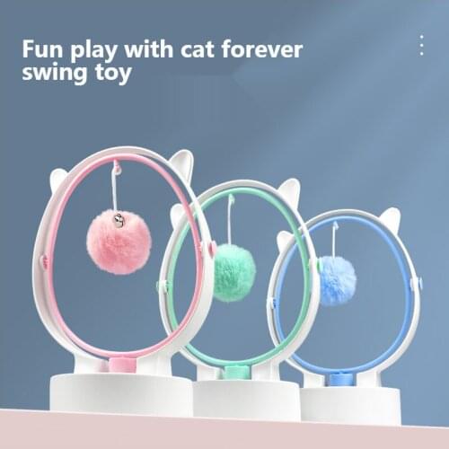 Cute Cat Ears Model Permanent Shake Teasing Ball Battery Model Comes with Two Kinds of Replacement Ball Pet Cat Self-Play Toys