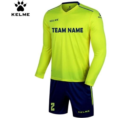 KELME Custom Mens Soccer Jersey Football Uniforms Summer Training Suits Original Team Jersey Long Sleeve Breathable K16Z2004L