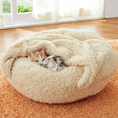 Super Soft pet Dog Bed house for dogs Kennel Winter Warm Round cat Dog Puppy Sleeping Cushion Pet Mat House camas para perro