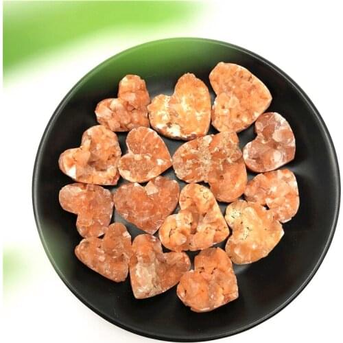 1PC Mini Natural Heart-shaped Raw Zeolite Apophyllite Quartz Crystal Cluster Healing Specimen Crystal Natural Stones and Mineral