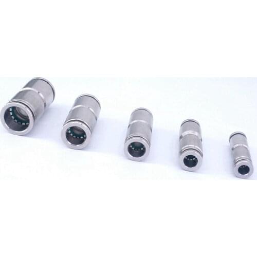 4/6/8/10/12/14/16MM Tube O/D 304 Stainless Steel Push in Pneumatic Straight Connector Fittings 0.1-4Mpa