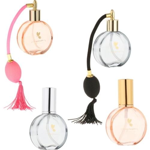 Portable Travel 75ml Empty Clear Glass Perfume Bottle Container Atomizer