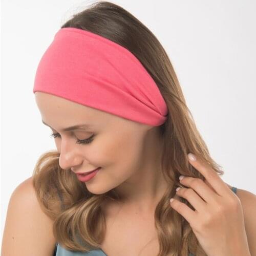 9CM Wide Cotton Headband for Women Hair Accessories Classic Solid Color Knot Hairbands Korean Soft Head Band Girl Sport Turban