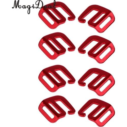 MagiDeal 8 Pcs 1 inch G Hook Outdoor Webbing Buckle for Backpack Strap 25mm Red