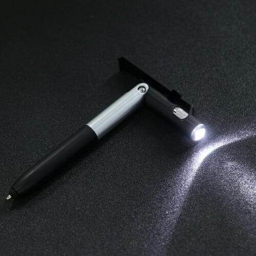 Ballpoint Pen Mobile Phone Stand Holder Folding LED Light 4 in 1 Pen School Office Stationery Supplies for School Child