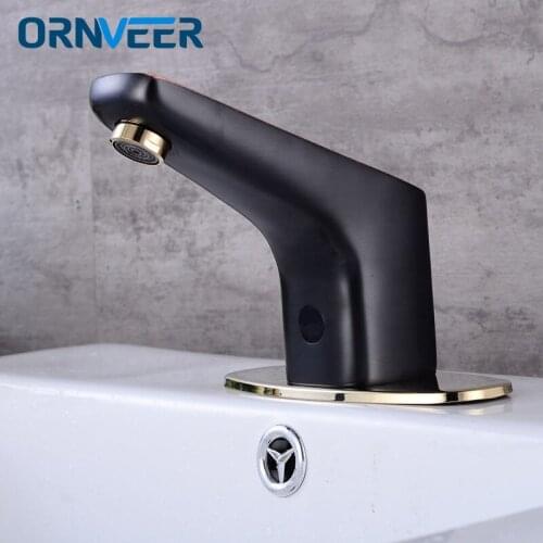 High Quality touchless white Sensor Faucet mixer for bathroom Sink water saving Automatic infrared Inductive Tap S001