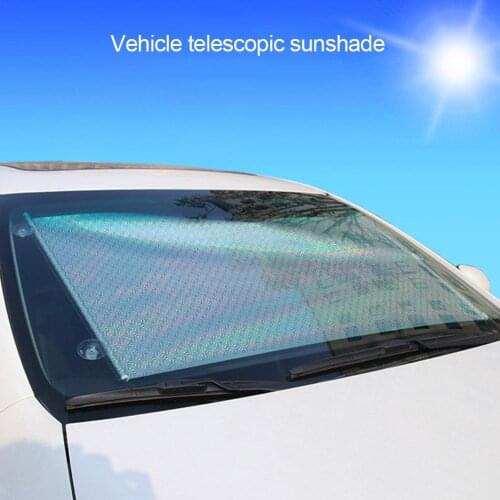 Car Windshield Sun Shade Automatic Retractable Thermal Curtains for Vehicle Home Sunshade UV Sun Visor Protector Curtain 46CM/65