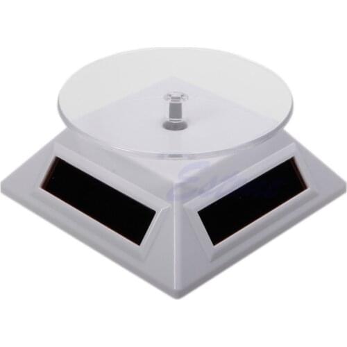 Solar Power 360 Rotating Display Stand Turn Table Plate For Phone Watch Jewelry