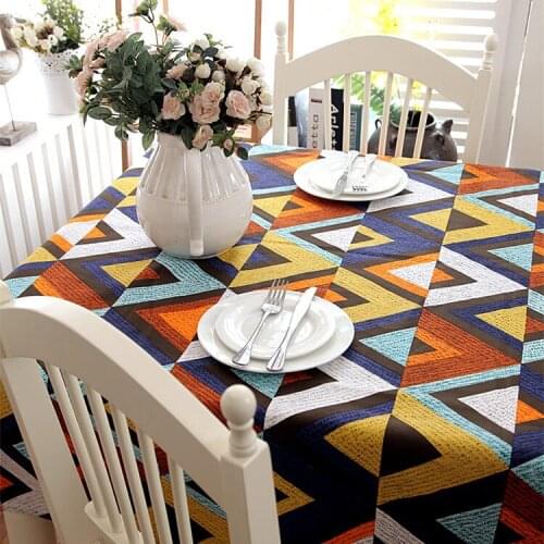 High Quality Modern minimalist cotton thicker table loth geometric V - shaped table cloth