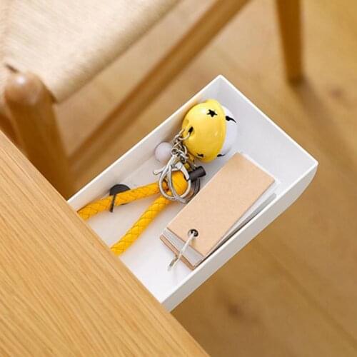 Drawer Paste Pen Box Under The Desk Stationery Storage Case Sundries Holder Home Office Desk Pen Case Makeup Storage Box