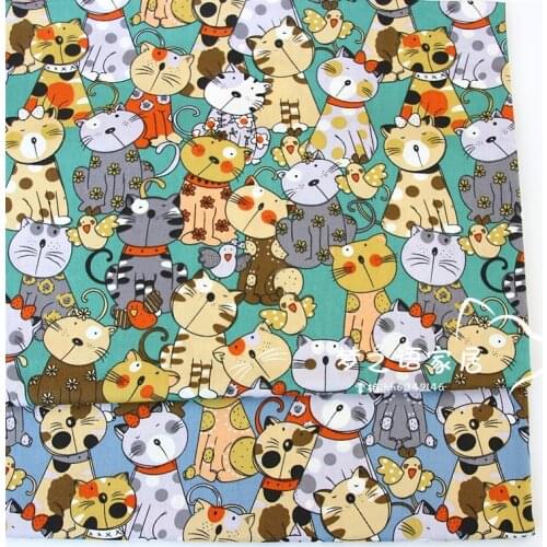 Funny Cat DIY Sewing patchwork quilting home textile bedding tecido tissue tilda baby clothes dress 100% cotton twill fabrics