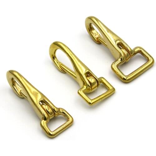 Trigger Snap Fixed Loop 17mm 20mm 25mm Shiny Leather Craft Clasp Lobster Leash Snap Hook Webbing Lanyard Closure Bag Finding